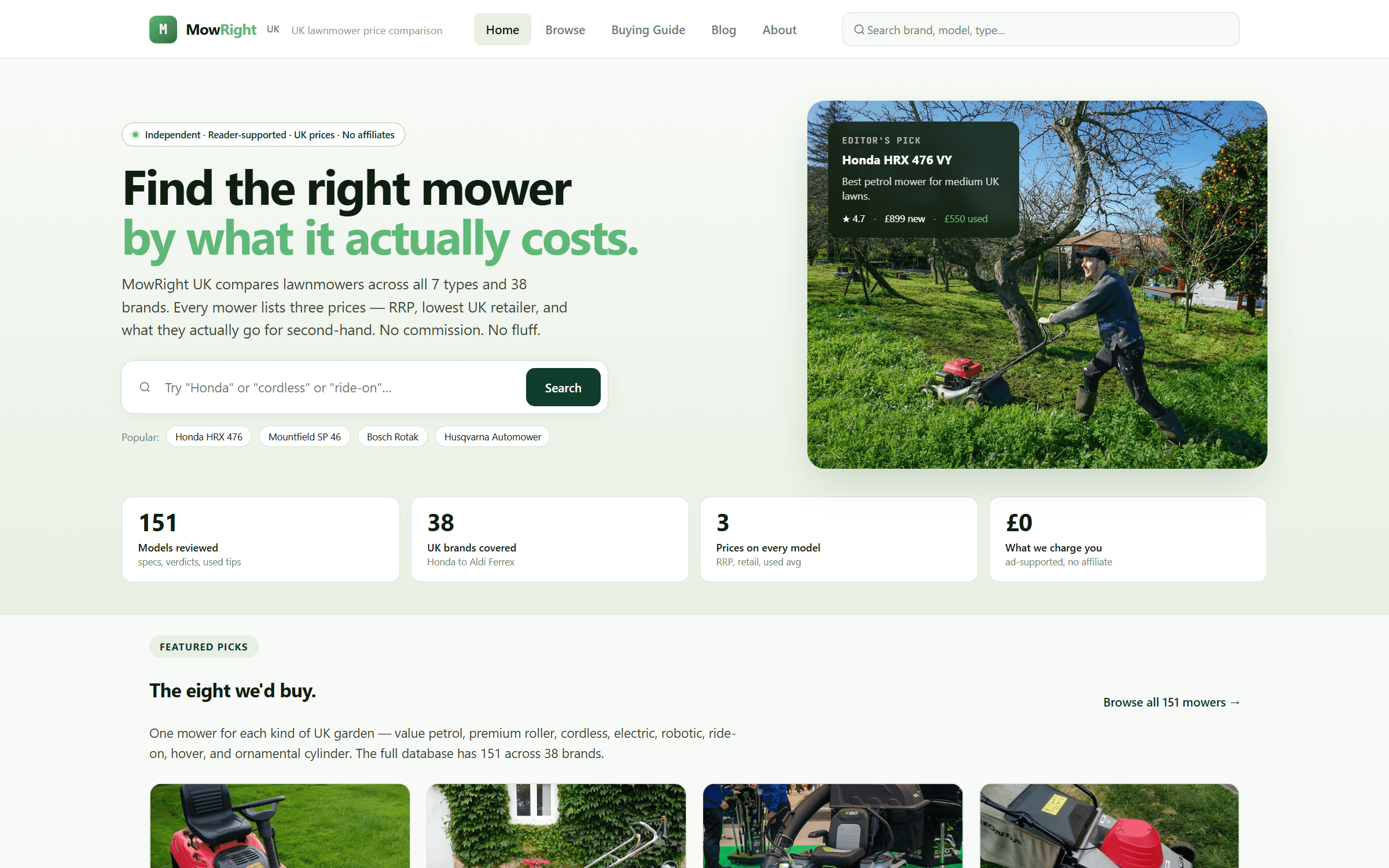 MowRight UK — interface preview