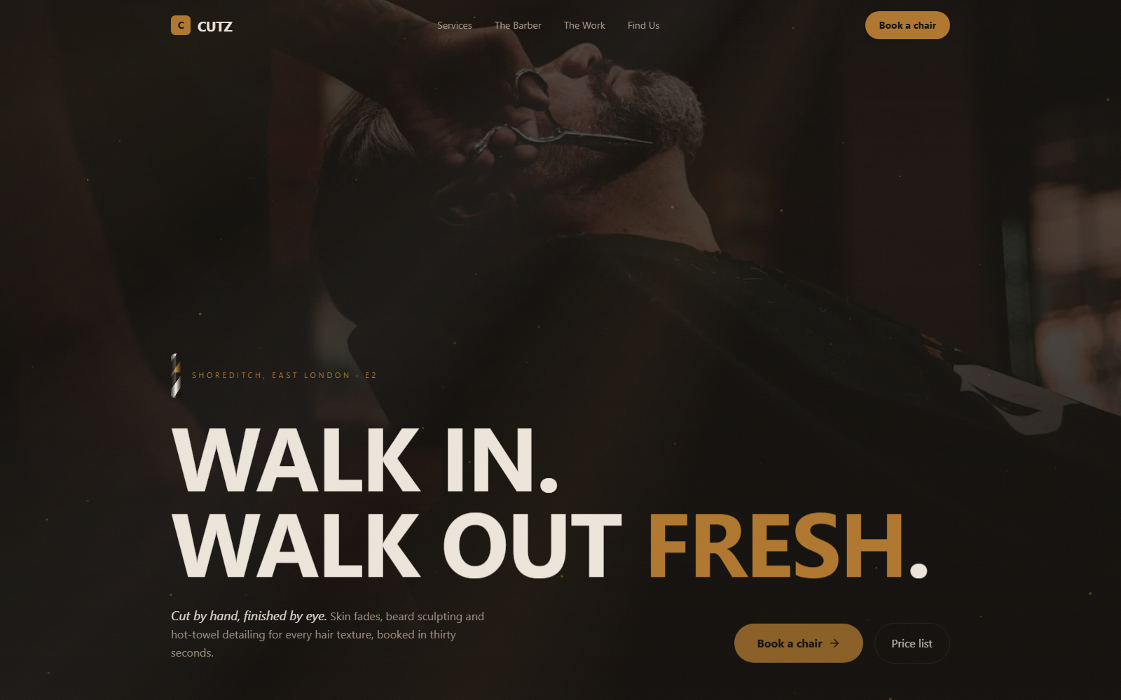 Cutz website preview